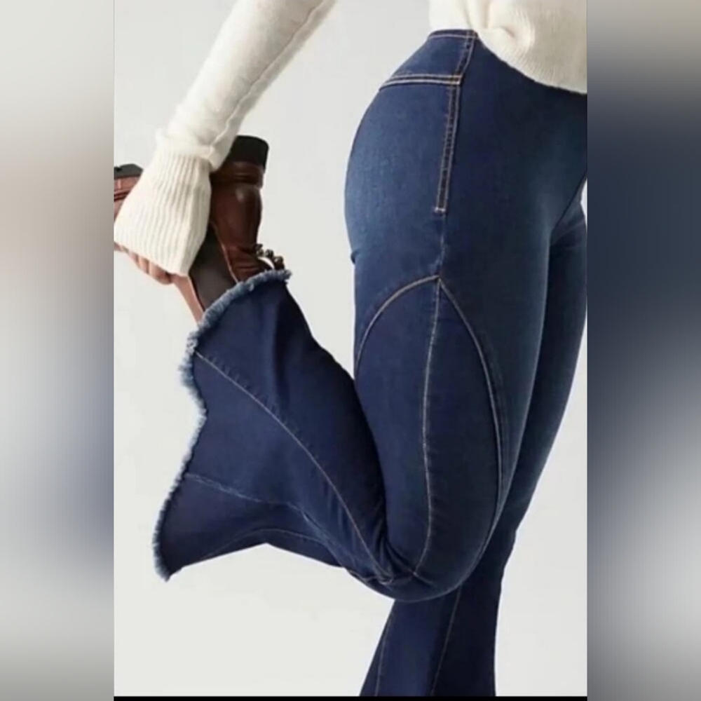 Free People Dark Blue Flared Jeans - Picture 2 of 9